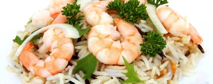 Креветки с рисом